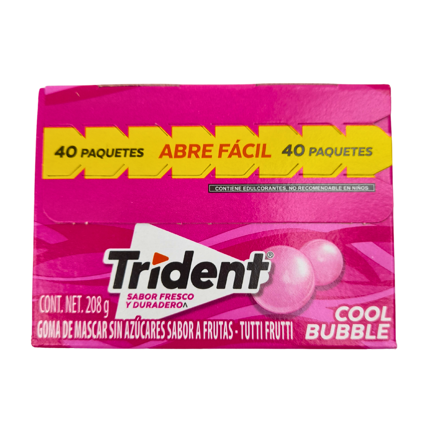 Adams Trident Cool Bubble 4’s Pack 40 Piezas