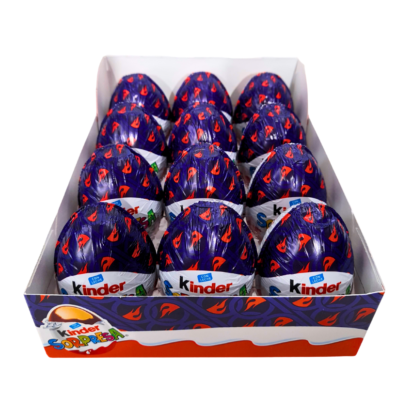 Ferrero Huevito Kinder Sorpresa Hotwheels 12 Piezas