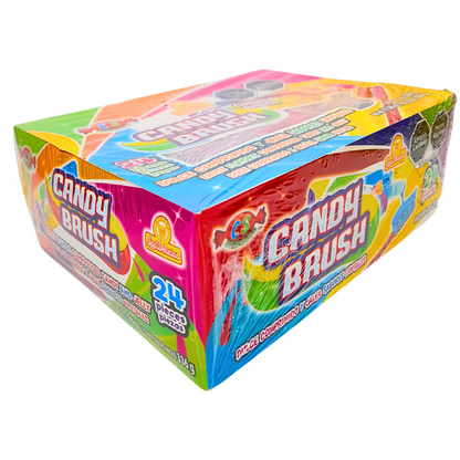 paleta de caramelo macizo con forma de cepillo y jalea con sabores frutales candy brush las delicias