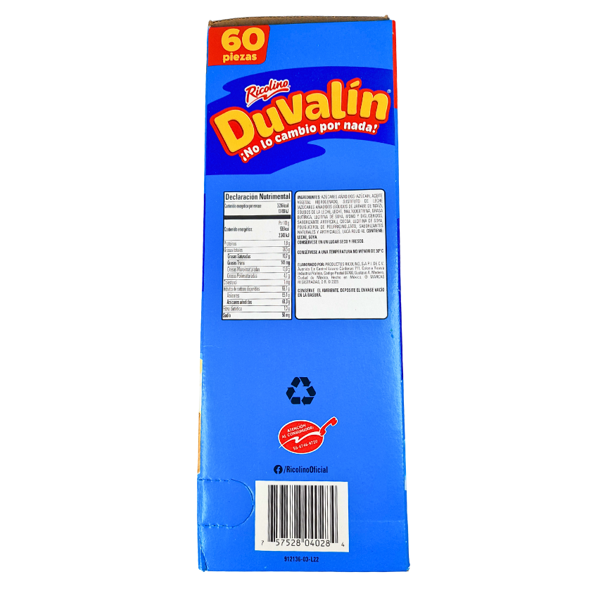 Ricolino Duvalín Crema Trisabor 60 Piezas