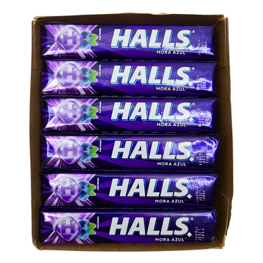 pastilla de caramelo macizo refrescante sabor mora azul halls adams