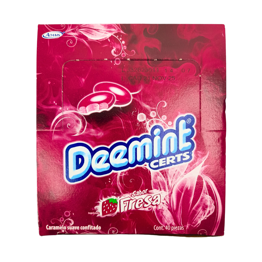 Dimint Demint Certs 2's Fresa 40pz | Adams | Dulcerías y Abarroteras Vázquez