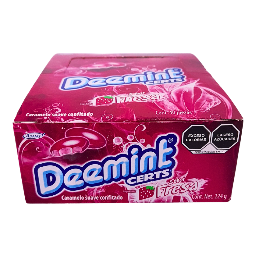 Dimint Demint Certs 2's Fresa 40pz | Adams | Dulcerías y Abarroteras Vázquez