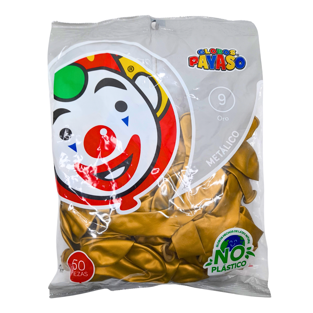 Fasec Globo Metálico Oro #9 50pz