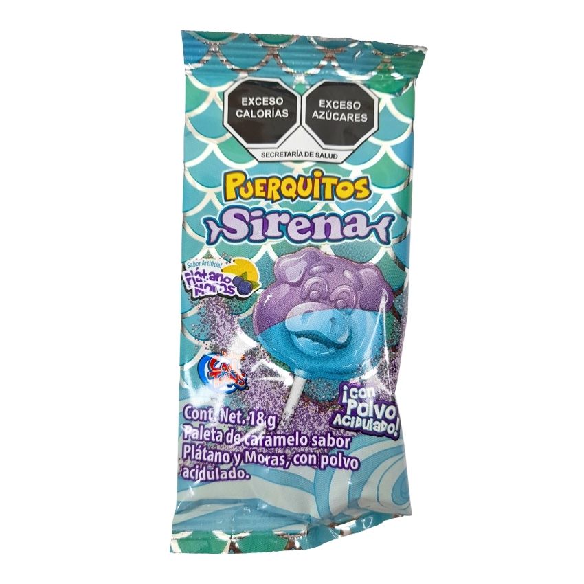 Cool Toons Paleta Puerquitos Sirena 15pz