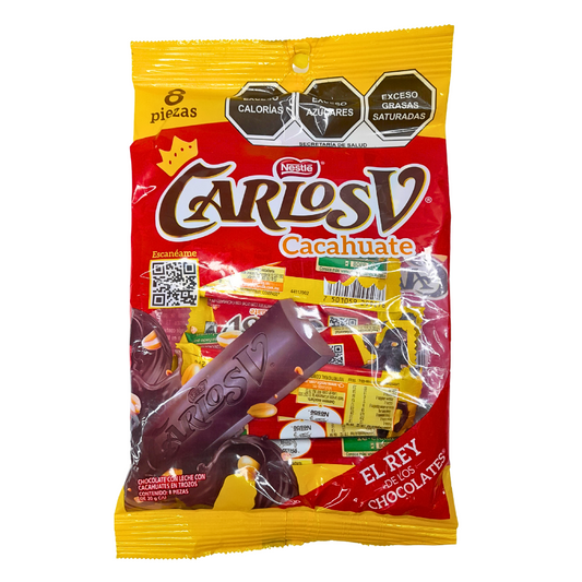 Chocolate Carlos V con Cacahuate Nestlé 8pz