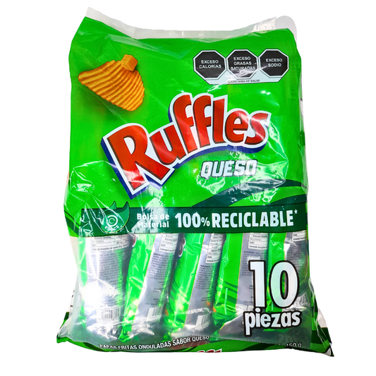 botana de papas onduladas sabor queso y jalapeño ruffles sabritas