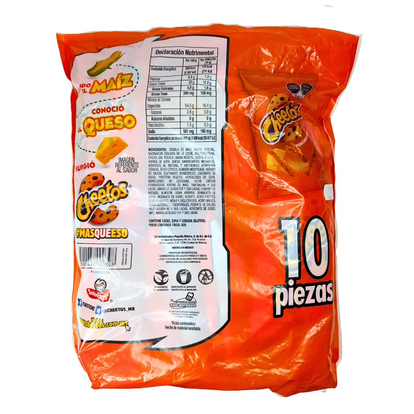 botana de harina sabor queso y chile cheetos queso sabritas