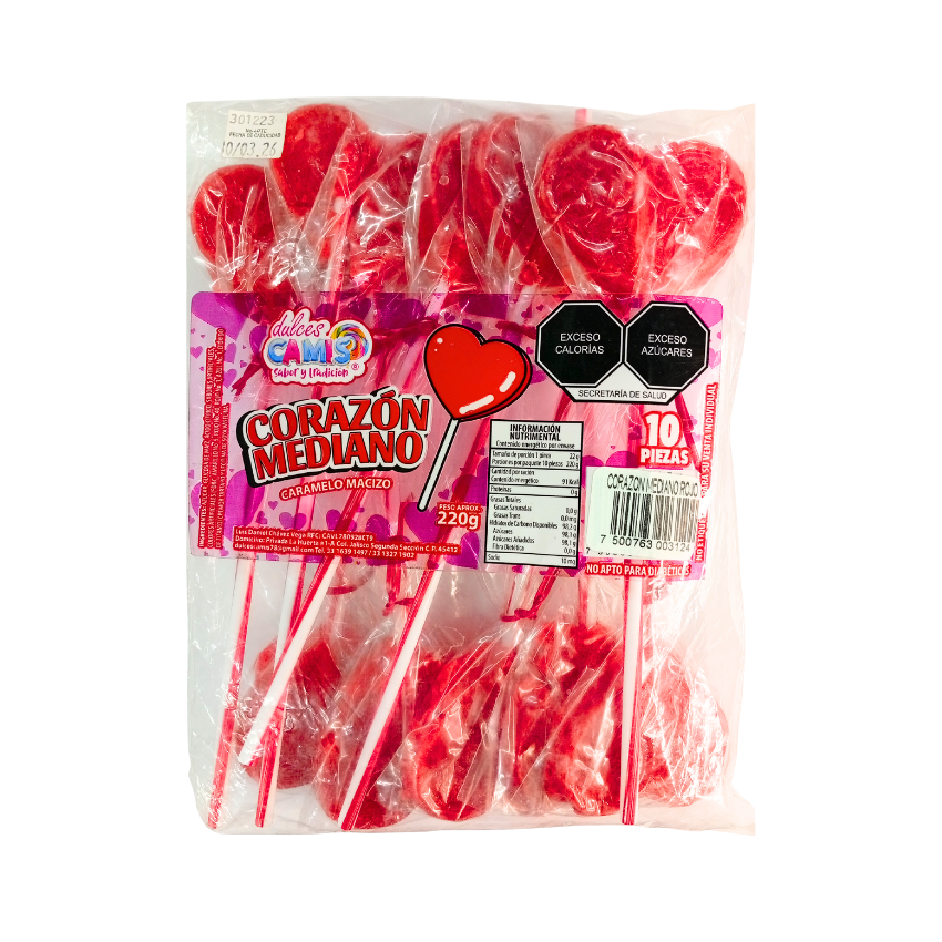 Dulces Camis Corazón Mediano 220g 10p