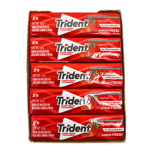 Adams Trident Fresa 5’s Pack 20 Piezas