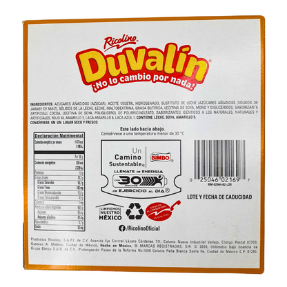 ricolino duvalin crema 4 sabores, vainilla, fresa, avellana y caramelo