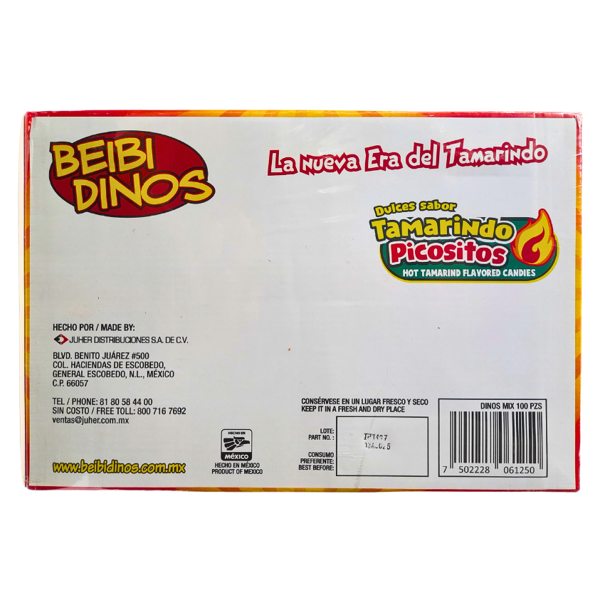 Beibi Dinos Caramelos Surtidos Tamarindo 100pz