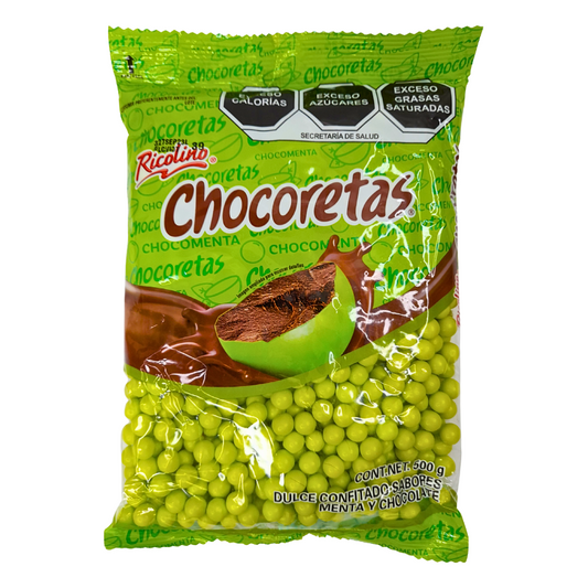 chocolate confitado con caramelo sabor menta chocoretas ricolino