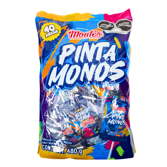 Montes Paleta Pinta Monos Mora Azul 40pz