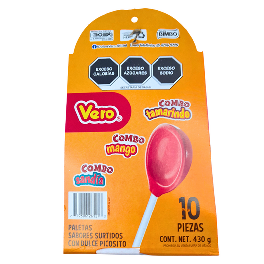 Vero Paleta Combo surtido Tira 10 Piezas