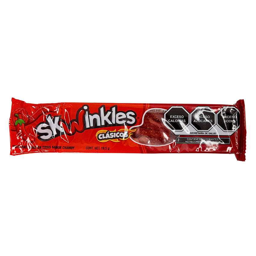 tiras de goma con sabores frutales cubiertas con chile en polvo skwinkles mars