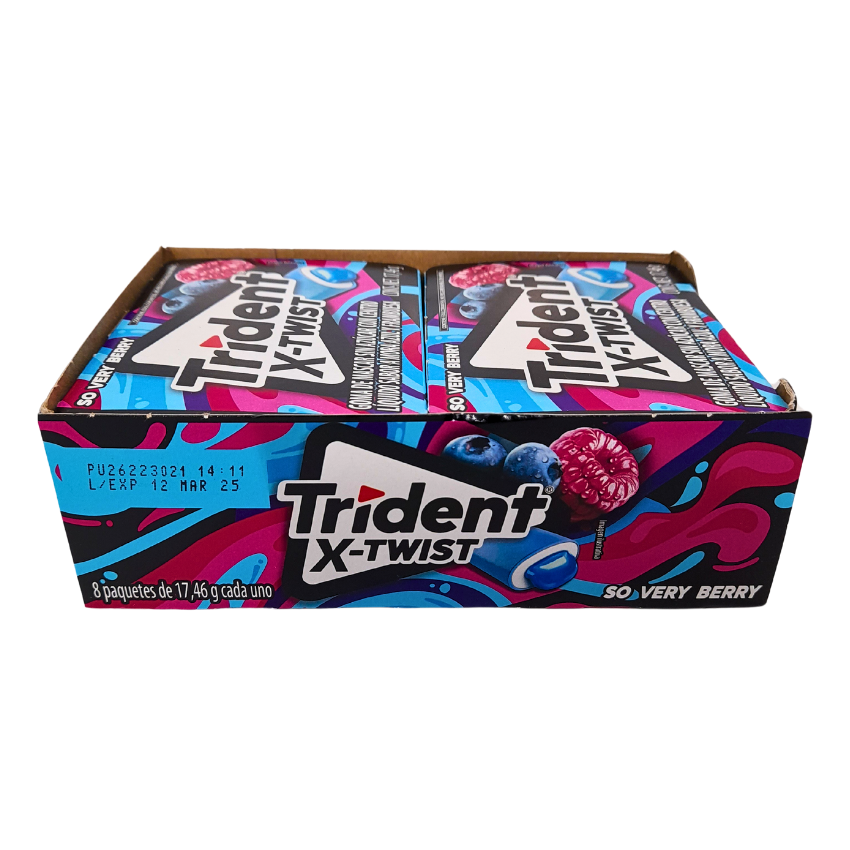 Adams Trident X-Twist Mora Azul y Frambuesa 8 Piezas
