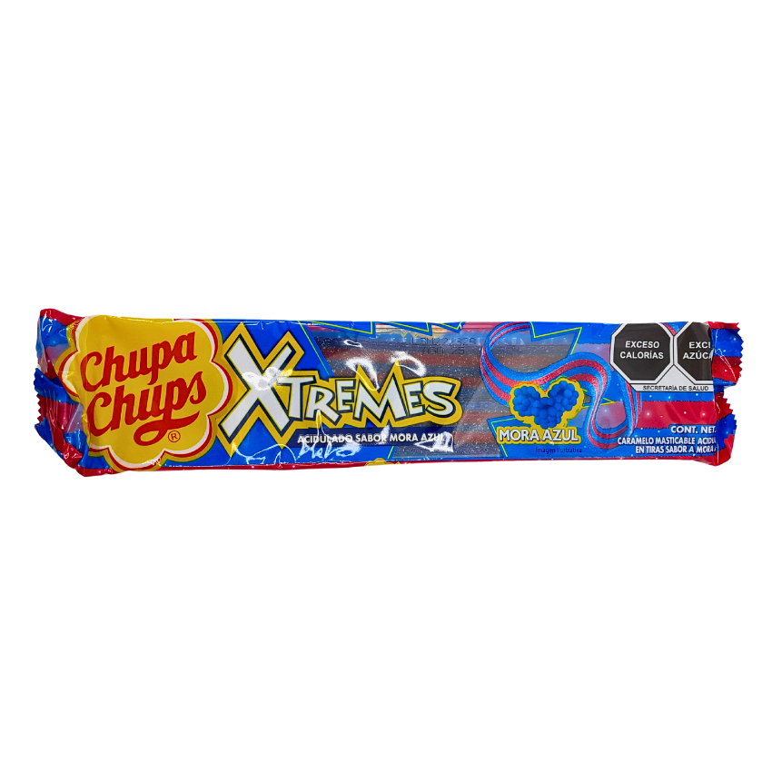 Chupa Chups Goma Xtremes Mora Azul 18pz