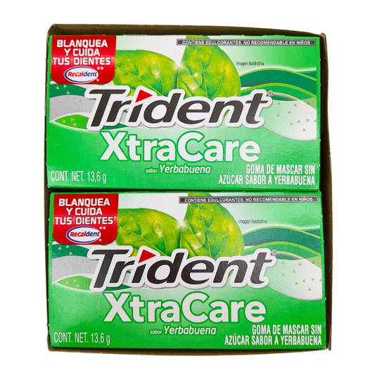 Adams Trident Xtra Care Yerbabuena 12 Piezas