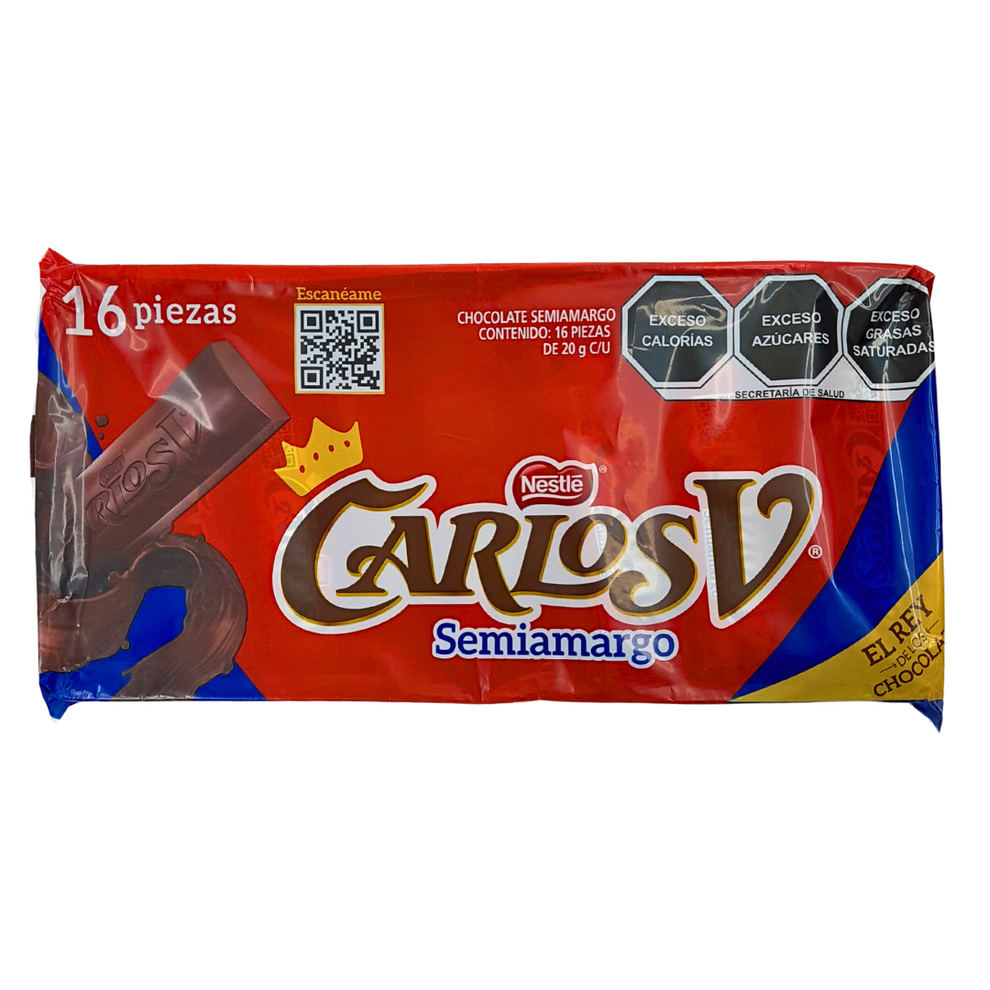 Carlos V Semiamargo 16pz Nestlé Dulcerías y Abarroteras Vázquez