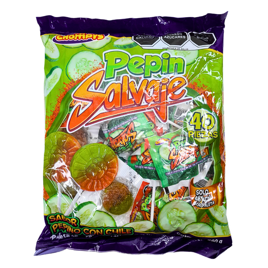 Chompys Paleta Pepin Salvaje 40pz