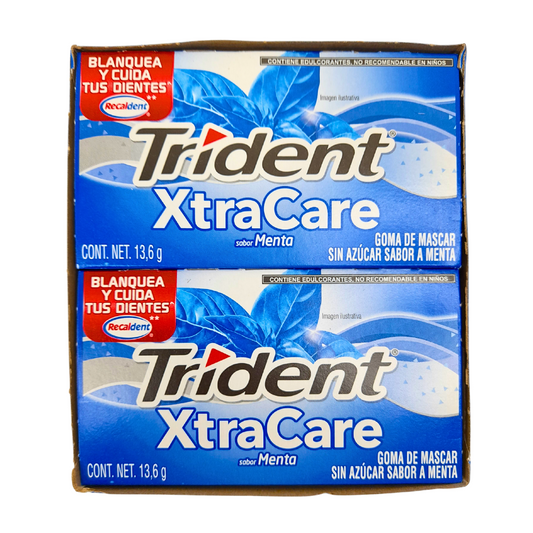 Adams Trident Xtra Care Menta 12 Piezas