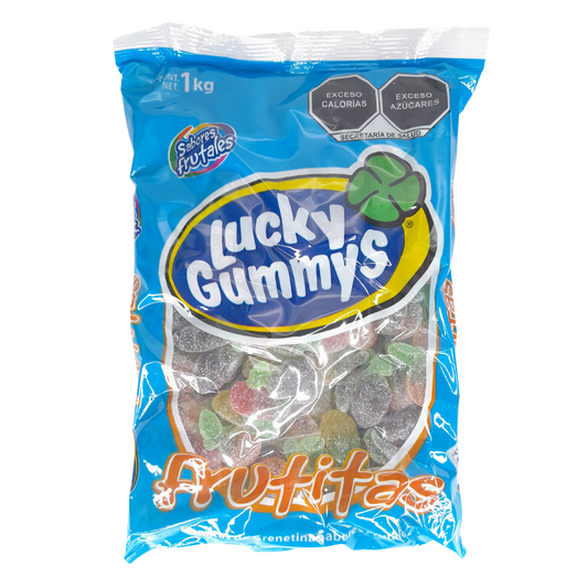 gomitas de grenetina con sabores frutales acidulados lucky gummys frutitas cuanda