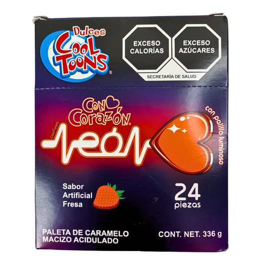 Paleta Con Corazón Neón