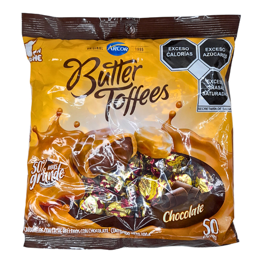 caramelo selecto cremoso con sabor chocolate butter toffees arcor