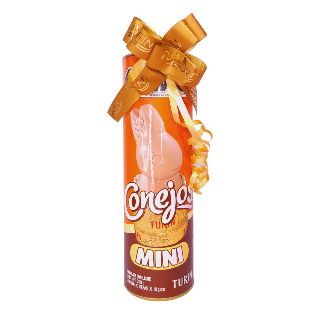 tubo de chocolate selecto conejos mini turín mars 