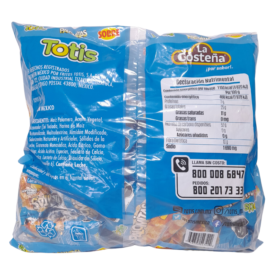 botana totis palomitas queso 