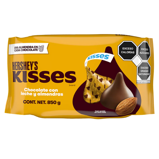 chocolates kisses de hershey's con trozos de almendra