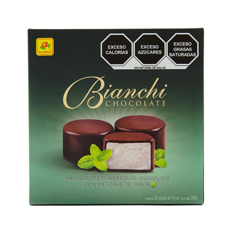 malvavisco bianchi cubierto de chocolate mentolado