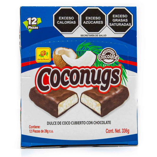 Chocolate nugs relleno con nougat sabor coco 