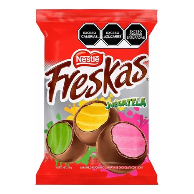 snacks de caramelo esponjado sabores frutales cubierto con chocolate kit kat nestlé