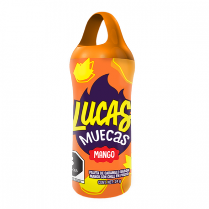 paleta de caramelo macizo con polvo picante lucas muecas de mars