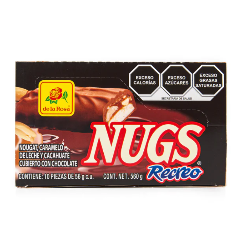 Chocolate nugs relleno con nougat de caramelo y cacahuate