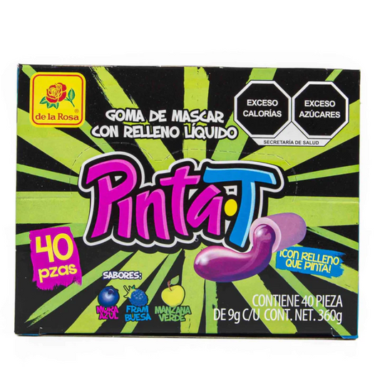 chicle con jalea entintada sabor mannzana frambueza y mora azul